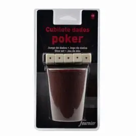 Cubilete C/Dados Poker Blister