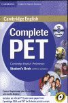 COMPLETE PET - STUDENTS BOOKS WITHOUT ANSWERS + CD