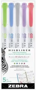 Rotulador Zebra Mildliner Cool Refined 5 Colores