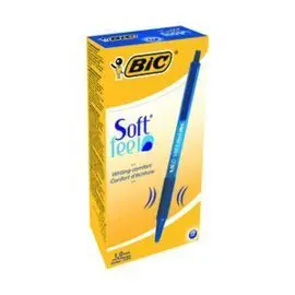 Boligrafo Bic Soft Feel Retractil con Grip Azul