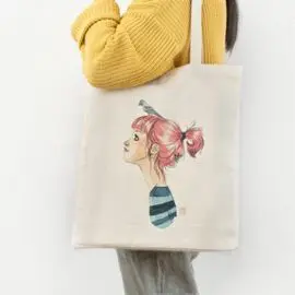 Totebag Pajaros en la Cabeza Esther Gili