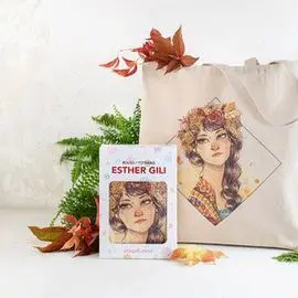 Bolsa de Tela Esther Gili Flores en la Cabeza Algo