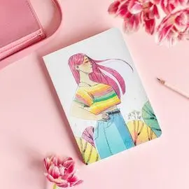 Cuaderno A5 Liso Esther Gili Pink Ilustrado