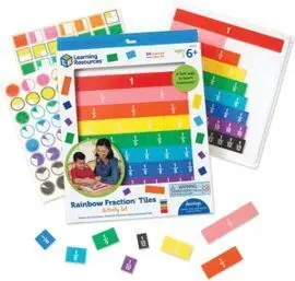 Juego Set Fracciones Arcoiris con Bandeja 10 X 32,