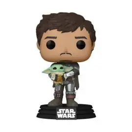 Funko Pop Star Wars The Mandalorian Sujetando Baby
