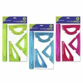 Juego Reglas Flexibles Pvc 30/18/13/15Cm 12U