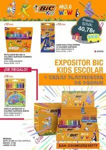 Expositor Bic Kids Escolar + Ceras Plastidecor