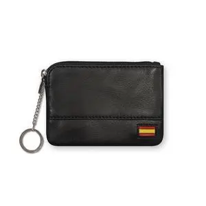 Monedero Piel Hombre Granada Negro España Kronos 7