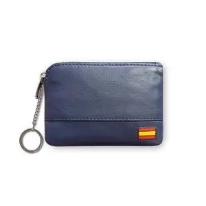 Monedero Piel Hombre Granada Azul España Krono´s 7