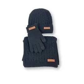 Conjunto Cuello, Gorro y Guantes Negro