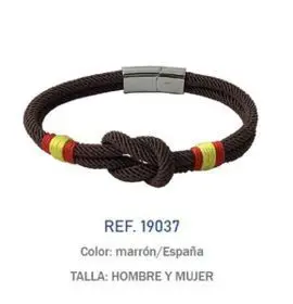 Pulsera de Cordon con Nudo Marron Bandera España C
