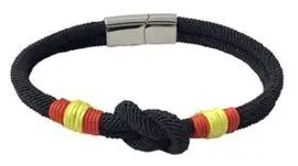 Pulsera de Cordon con Nudo Negro Bandera España Ci