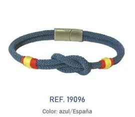 Pulsera de Cordon con Nudo Azul Bandera España Cie