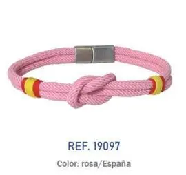 Pulsera de Cordon con Nudo Rosa Bandera España Cie