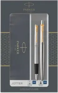 Juego Boligrafo y Pluma Parker Jotter Acero Gt