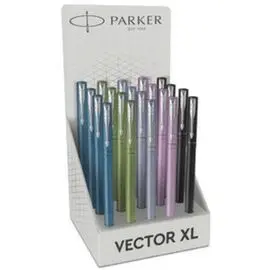 Expositor 20 Plumas Vector Xl Colores Surtidos Tin