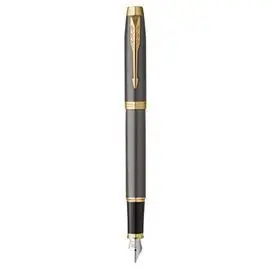 Pluma Parker Im F Grey Lacquer Gold Trim