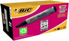 Rotulador Bic Permanente Biselado Negro Ecolutions