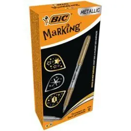 Marcador Bic Permanente 0. 8 mm Oro y Plata