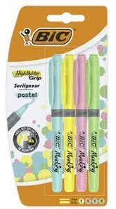 Marcador Bic Highlighter Grip Pastel Blister 4 uds
