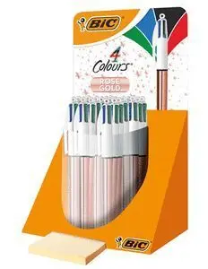Expositor 20 Boligrafo Bic 4 Colores Rose Gold