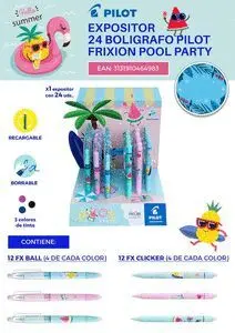 Expositor 24 Boligrafo Pilot Frixion Pool Party
