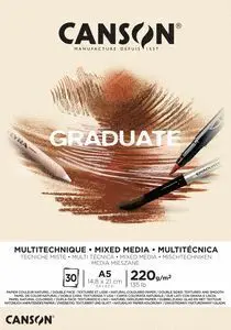 Bloc Encolado A5 30H Canson Graduate Mix Media 220