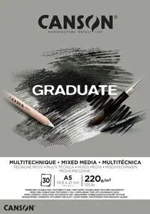 Bloc Encolado A5 30H Canson Graduate Mix Media 220