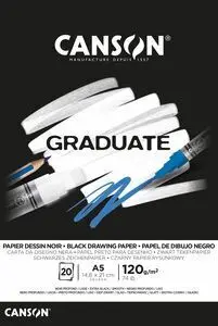 Bloc Encolado A5 20H 120 Gr Canson Graduate Black