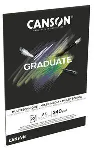 Bloc Encolado A3 20H 240 Gr Canson Graduate Mix me