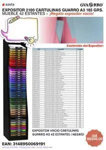 Expositor 2100 Cartulinas Guarro A3 185 Grs 42 Est