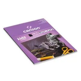 Bloc Encolado A4 10H Canson Kids Cartulina Negro