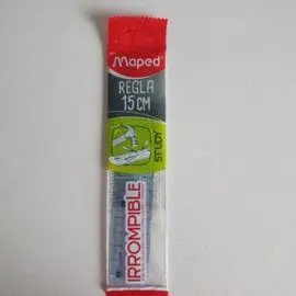 Regla Study Irrompible 15 cm Transparente