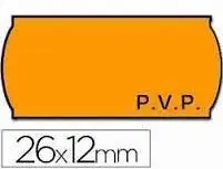 Etiqueta Rollo 26X16 Naranja Removible Pack 6Und.