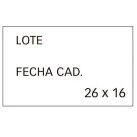 Etiquetas 26X16Mm Blanco Adhesivo Removible Lote+C