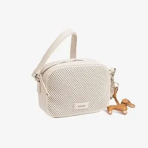 Bolso Bandolera Rectangular Calado Mujer Blanco te