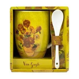 Taza con Cuchara en Caja Van Gogh Girasol