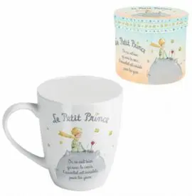 Taza el Principito Blanca Dibujo de Planeta con Ca