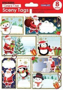Pegatinas Sceny Tag Navidad Papa Noel