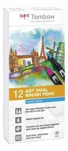 Rotulador Tombow Dual Brush Set 12 Colores Primari