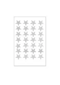 Sticker Navidad 28 Estrellas Plateadas