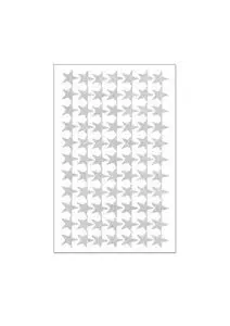 Sticker Navidad 70 Estrellas Plateadas