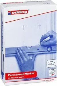 Marcador Permanente Edding 11 Retractil Azul