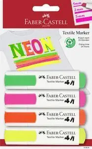 Blister 4 Marcadores Faber Castell Textil Colores