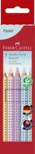 Lapiz Faber Castell Jumbo Grip 5 Colores Pastel