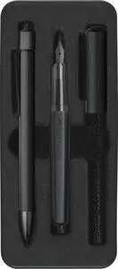 Juego Boligrafo y Pluma Faber Hexo Negro Mate Estu