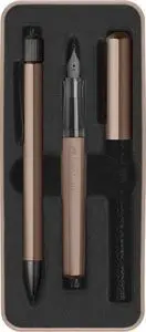 Juego Boligrafo y Pluma Faber Hexo Bronce Estuche