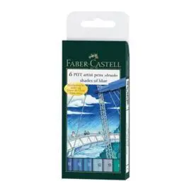 Rotulador Faber Castell Pitt Punta Pincel Tonos Az