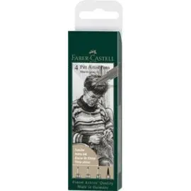 Rotulador Faber Pitt Gris Estuche 4 Graduaciones D