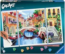 Pintar por Numeros Creart Serie Triptico Venecia